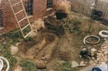 Sitepreparation, foundation dug.